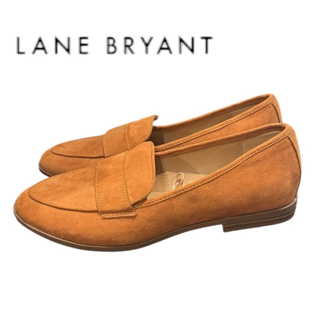 New Lane Bryant Camel Faux Suede Slip-On Flats Loafers 9 9w